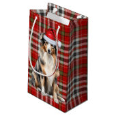 Karierter und australischer Schäferhund Kleine Geschenktüte (Rückseite Schrägansicht)