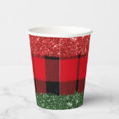 Karierter und Glitzer, 8oz Paper Cup, Lid: Keine Pappbecher (Rechts)