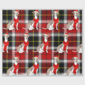 Karierter und italienischer Greyhound Dog Liebhabe Geschenkpapier (Flach)