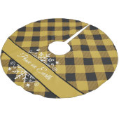 Karierter und schneeflocken Polyester-Titer Polyester Weihnachtsbaumdecke (Schrägansicht)
