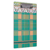 Karierter und spitzengrüner Pfirsich niedlich gürt Klemmbrett (Rechts)