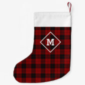 Karierter Urlaub Erstrot + Schwarz Kleiner Weihnachtsstrumpf (Rückseite)