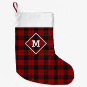 Karierter Urlaub Erstrot + Schwarz Kleiner Weihnachtsstrumpf (Vorderseite)