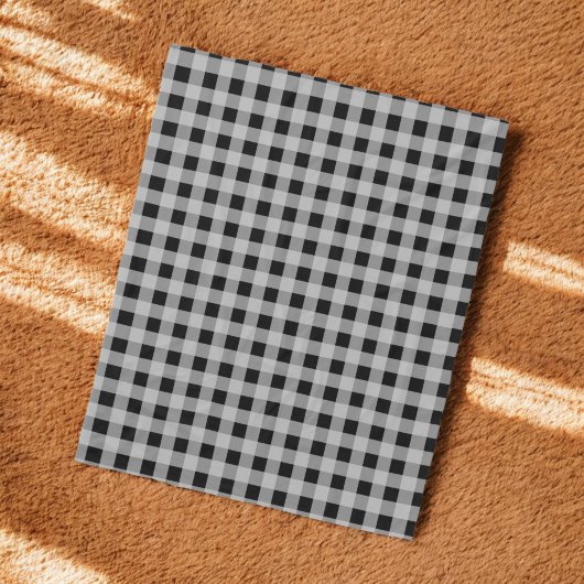 Karierter Urlaub in Black Gray Buffalo Fleecedecke