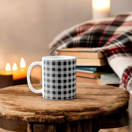 Karierter Urlaub in Black Gray Buffalo Kaffeetasse