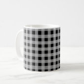 Karierter Urlaub in Black Gray Buffalo Kaffeetasse (Vorderseite Links)
