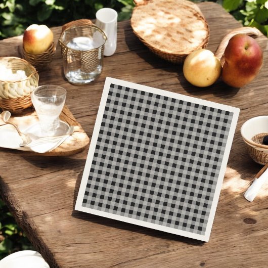 Karierter Urlaub in Black Gray Buffalo Serviette