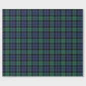 Karierter Urlaub in Classic Green und Blue Black W Geschenkpapier (Flach)