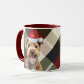 Karierter Urlaub in Lakeland Terrier Tasse (Vorderseite Links)