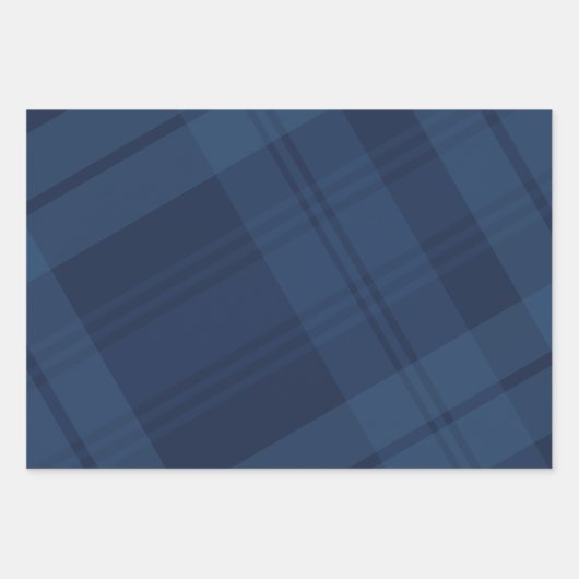 Karierter Urlaub in Marineblau Geschenkpapier Set (Vorderseite)