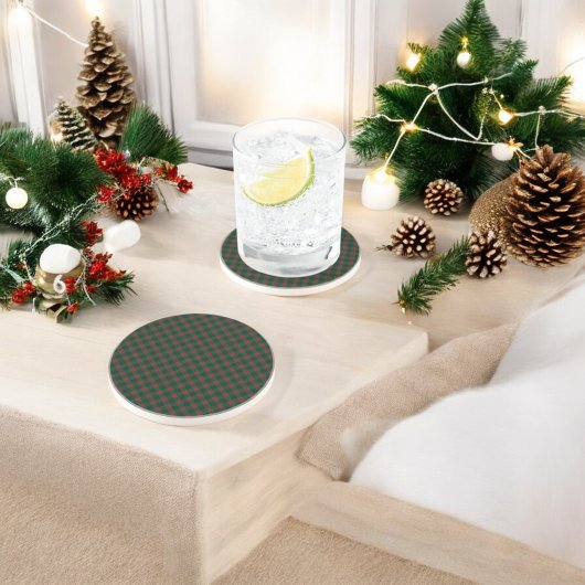 Karierter Urlaub in Red Green Buffalo Getränkeuntersetzer