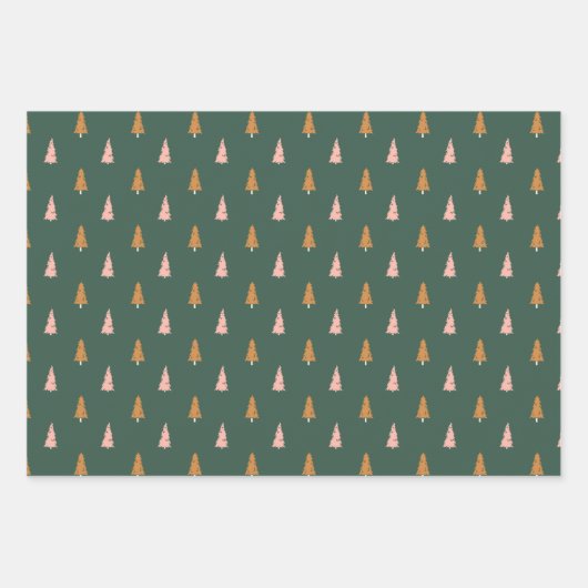 Karierter Urlaub in Rosa und Evergreen Geschenkpapier Set (Vorderseite 3)