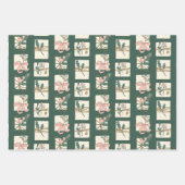 Karierter Urlaub in Rosa und Evergreen Geschenkpapier Set (Vorderseite)