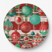 Karierter Urlaub in Rot Grün Pappteller (Vorderseite)