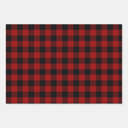 Karierter Urlaub in Rot, Grün und Blau Buffalo Geschenkpapier Set (Vorderseite)