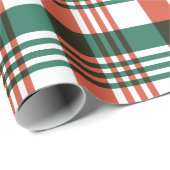 Karierter Urlaub in Rot und Grün Geschenkpapier (Rolleneckpunkt)