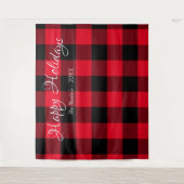 Karierter Urlaub in Rot und Schwarz Buffalo Wandteppich (Vorderseite)