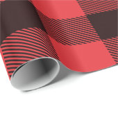 Karierter Urlaub in Rot und Schwarz Geschenkpapier (Rolleneckpunkt)
