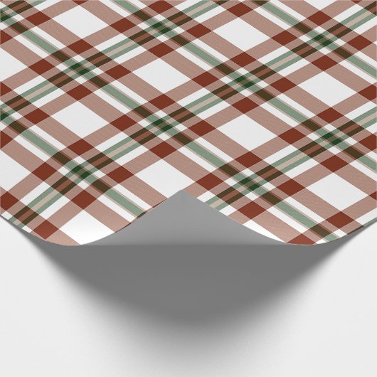 Karierter Urlaub in Rot, Weiß und Grün Geschenkpapier (Ecke)