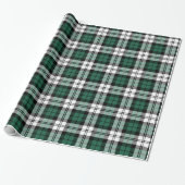 Karierter Urlaub in Rustikal, grün und weiß Tartan Geschenkpapier (Ungerollt)