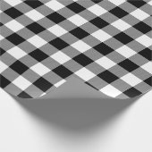 Karierter Urlaub in Schwarz-Weiß-Buffalo Geschenkpapier (Ecke)