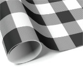 Karierter Urlaub in Schwarz-Weiß-Buffalo Geschenkpapier (Rolleneckpunkt)