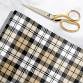 Karierter Urlaub in Tan Black und White Tartan Geschenkpapier