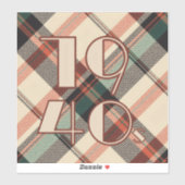 karierter Vinyl-Sticker der 40er Jahre Aufkleber (Blatt)