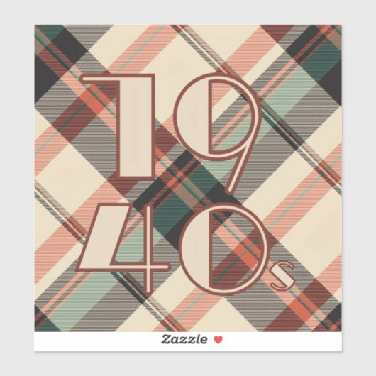 karierter Vinyl-Sticker der 40er Jahre Aufkleber (Blatt)