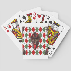 karierter Weihnachts-Krampus Spielkarten