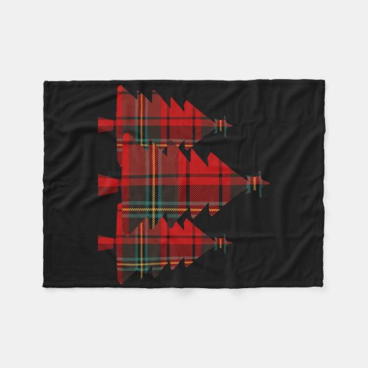 Karierter Weihnachtsbaum Pine Trees Fleecedecke (Vorderseite (Horizontal))