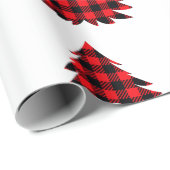 Karierter Weihnachtsbaum rot und schwarz Geschenkpapier (Rolleneckpunkt)