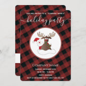 Karierter Weihnachtsfeiertag Einladung (Vorne/Hinten)