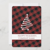 Karierter Weihnachtsfeiertag Einladung (Rückseite)