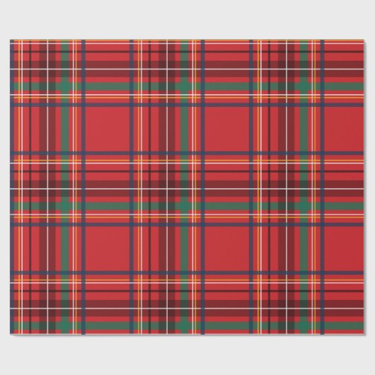 Karierter Weihnachtsfeiertag Geschenkpapier (Flach)