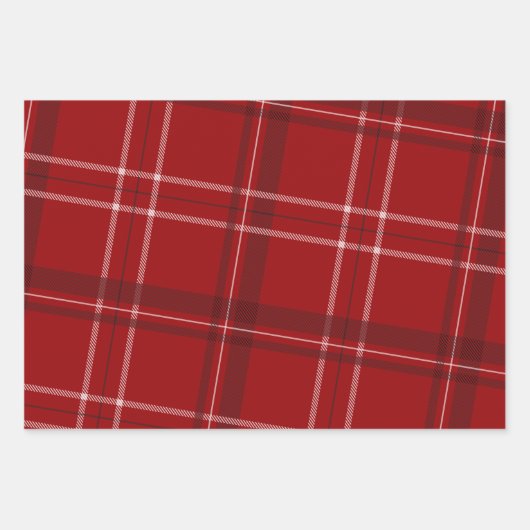 Karierter Weihnachtsfeiertag Geschenkpapier Set (Vorderseite)