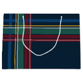 Karierter Weihnachtsfeiertag Große Geschenktüte (Vorderseite)