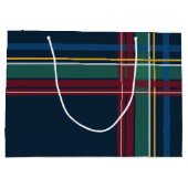 Karierter Weihnachtsfeiertag Große Geschenktüte (Rückseite)