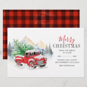 Karierter Weihnachtsfeiertag mit rotem LKW Briefpapier