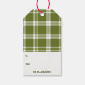 Karierter Weihnachtsgeschenk-Tag Geschenkanhänger (Vorderseite)