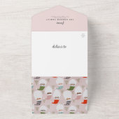 Karierter Weihnachtsgrün Rosa 4 Foto Urlaub All In One Einladung (Außenbereich)