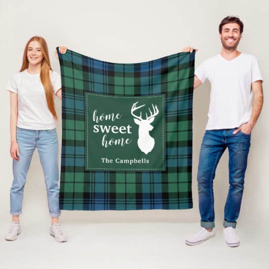 Karierter Weihnachtsklan Campbell Rustic Tartan Fleecedecke (Beispiel)