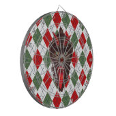 karierter Weihnachtskrampf Dartscheibe (Vorderseite Links)