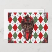 karierter Weihnachtskrampf Feiertagspostkarte (Vorne/Hinten)