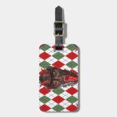 karierter Weihnachtskrampf Gepäckanhänger (Vorderseite vertikal)