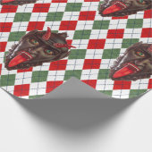 karierter Weihnachtskrampf Geschenkpapier (Ecke)