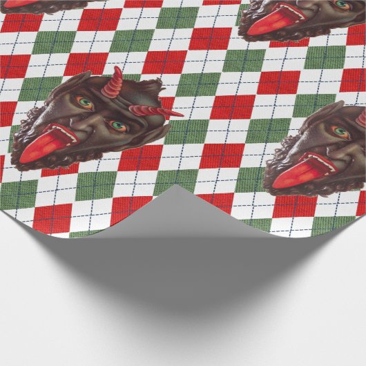 karierter Weihnachtskrampf Geschenkpapier (Ecke)