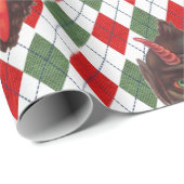 karierter Weihnachtskrampf Geschenkpapier (Rolleneckpunkt)