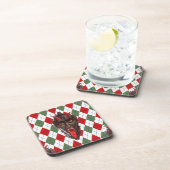 karierter Weihnachtskrampf Getränkeuntersetzer (Rechte Seite)