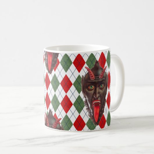 karierter Weihnachtskrampf Kaffeetasse (VorderseiteRechts)